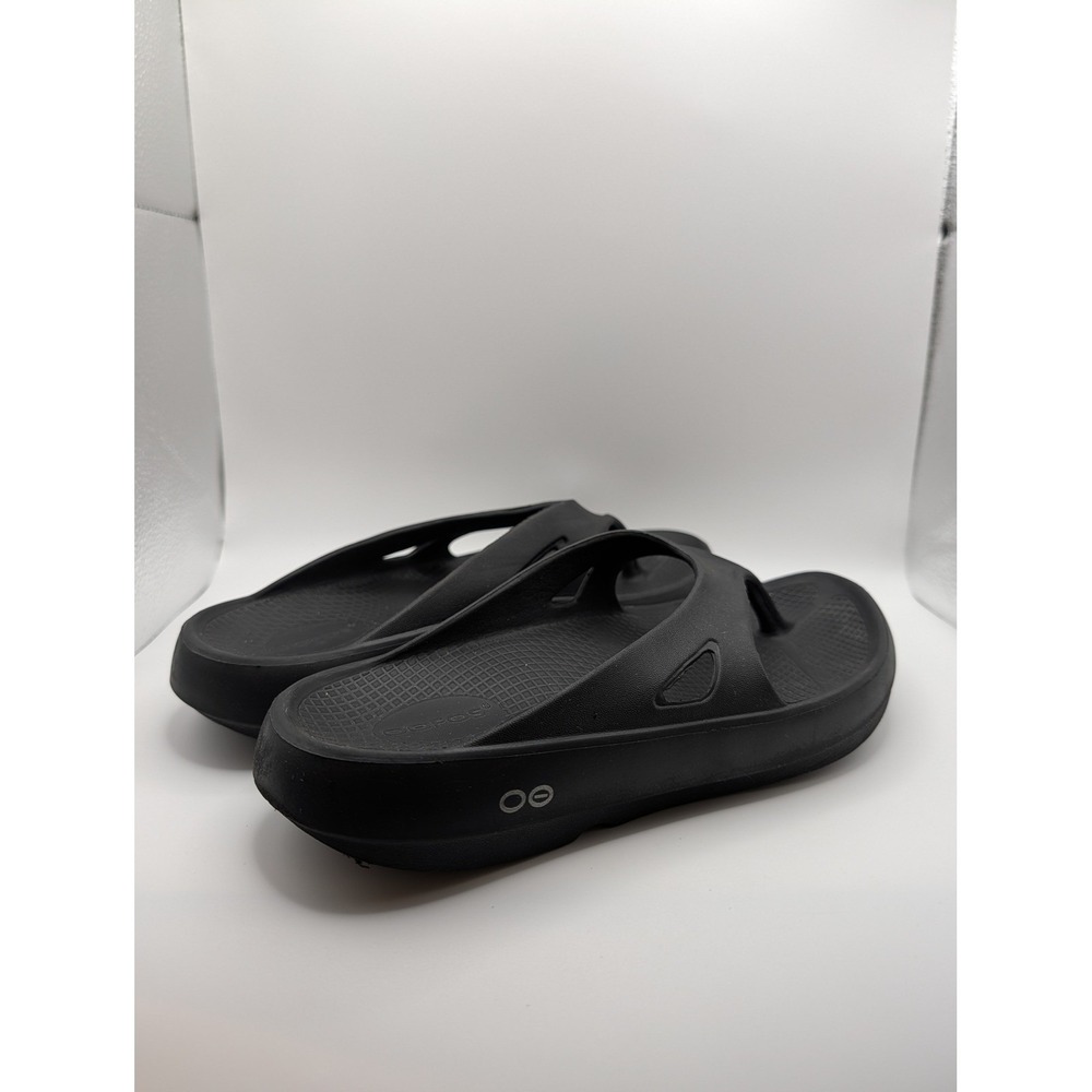 OOFOS OOriginal Thong Sandal Black Mens 10 Womens 12 Recovery Flip Flops EU 43